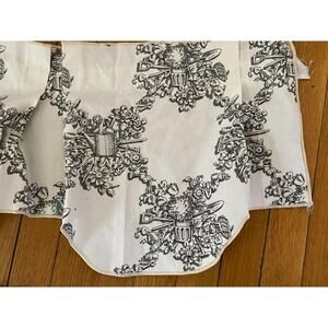 3pc French Country Toile Black & Beige Curtains Valance and Panels